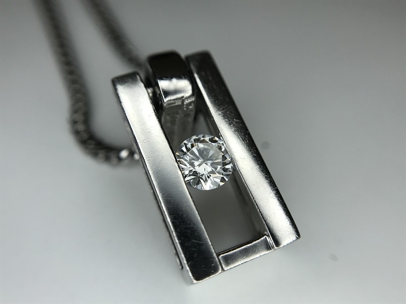 Pt850/Pt900 ダイヤモンドネックレス D0.21ct 8.8g