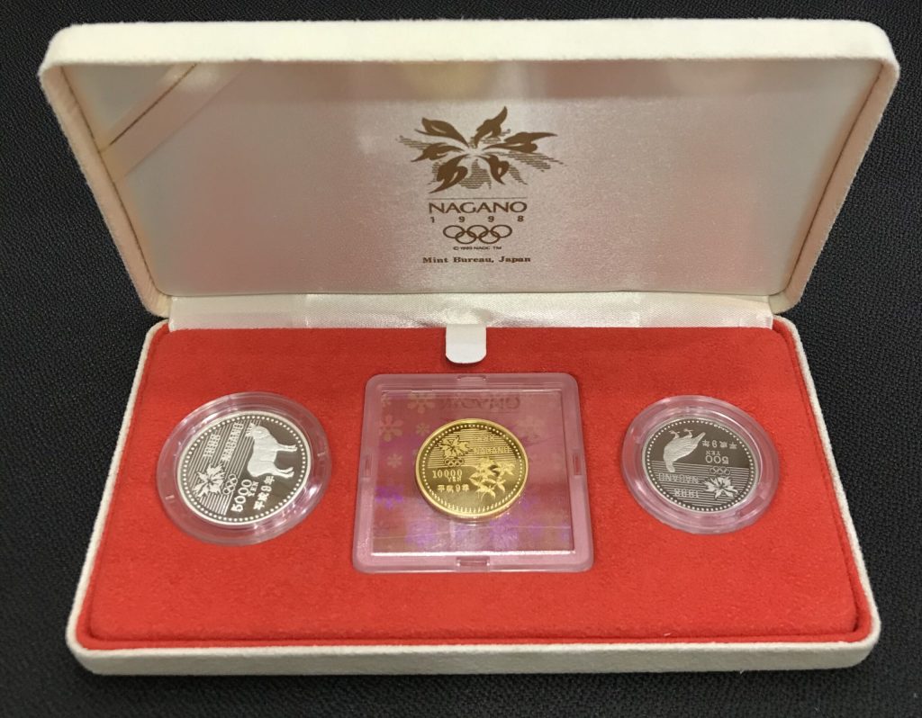 長野五輪冬季大会記念 1万円金貨と5千円銀貨と5百円白銅貨セット