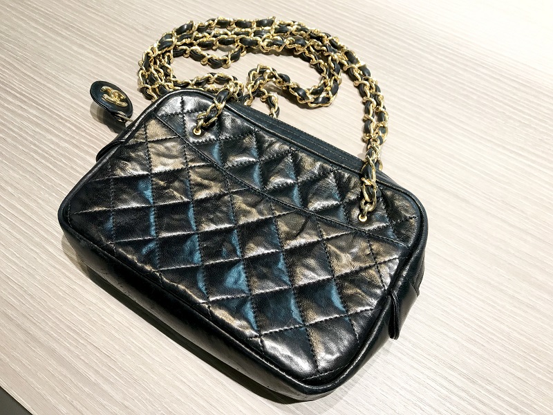 シャネル マトラッセ チェーンショルダー ポーチバッグ ラムスキン ゴールド金具