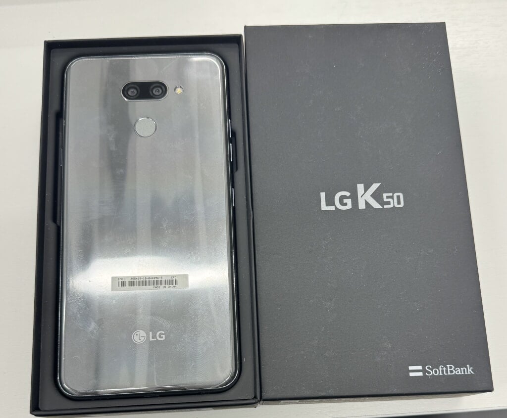simロック解除(softbank) LG K50 プラチナシルバー 802LG