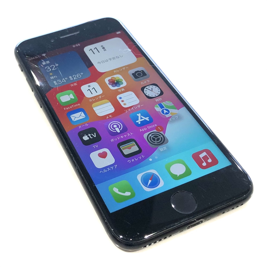 SIMロック解除(docomo) iPhoneSE2 64GB ブラック MHGP3J/A