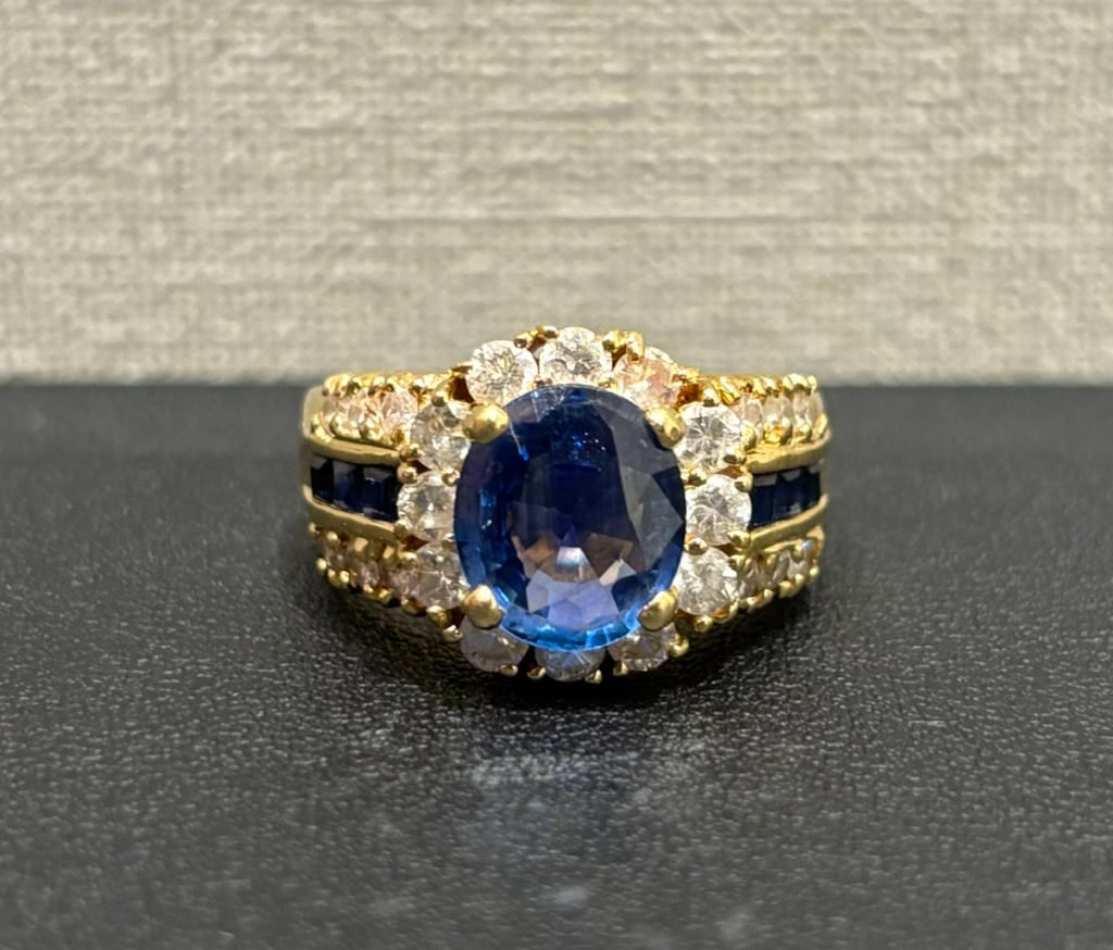 K18 サファイア×ダイヤリング 9.3g S2.48ct FD0.122ct FS0.05ct 買取実績