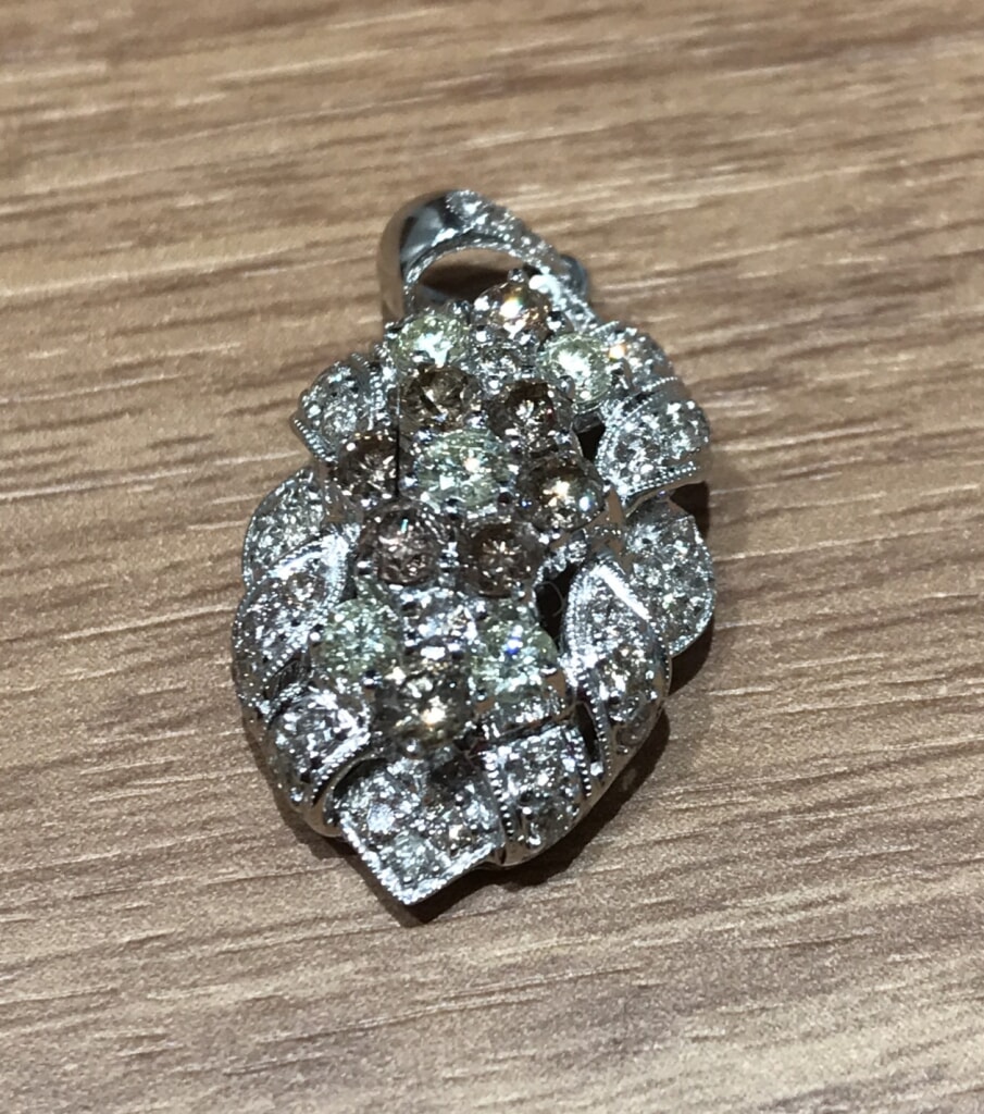 K18WG ダイヤトップネックレス