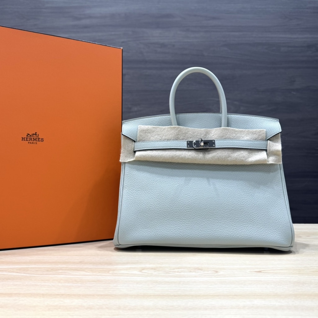 エルメス バーキン25 トゴ グリネヴェ シルバー金具 B刻印