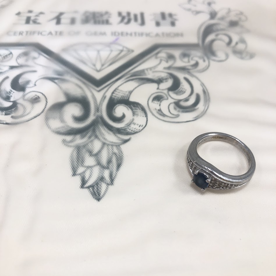 Pt900 サファイア×ダイヤ リング