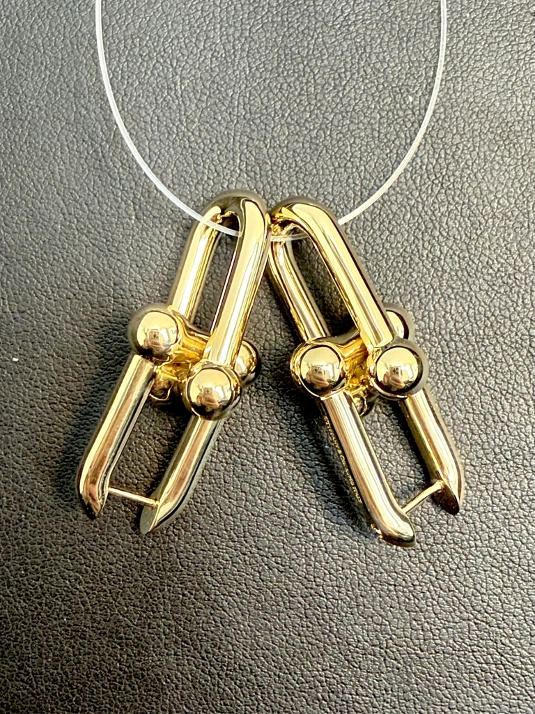 Tiffany & Co. ティファニー ハードウェア リンク ピアス ラージ YG