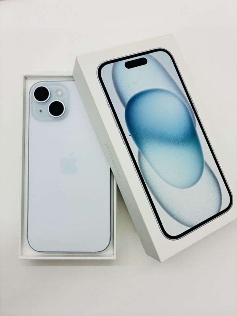 SIMロック解除(docomo) iPhone15 128GB ブルー MTML3J/A 赤ロム