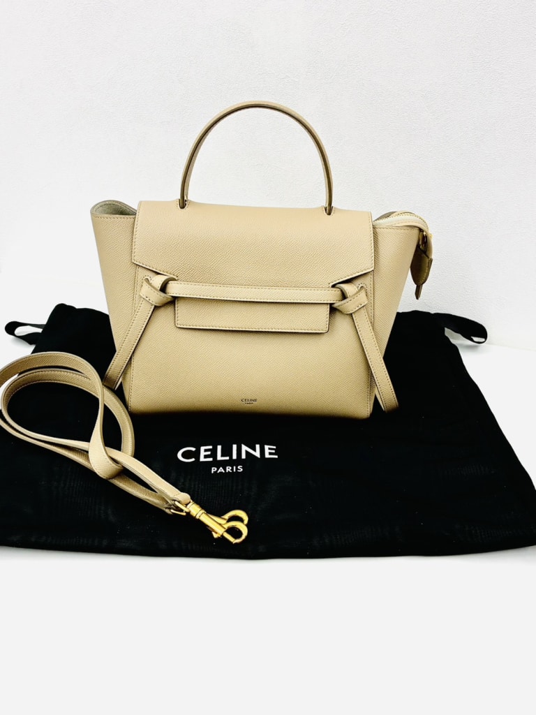 CELINE セリーヌ ベルトバッグ マイクロ カーフスキン ベージュ 189153ZVA.18LT