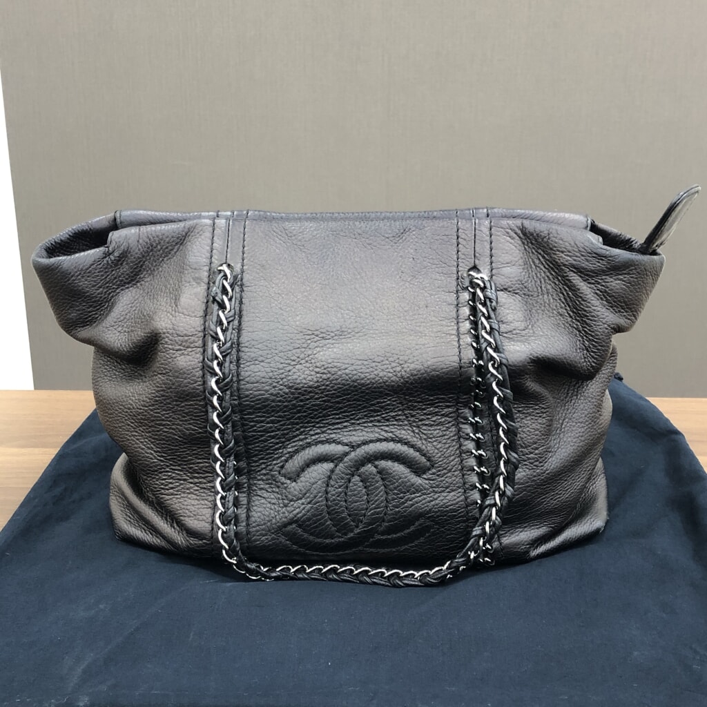 シャネル カーフレザー ラグジュアリー トートバッグ