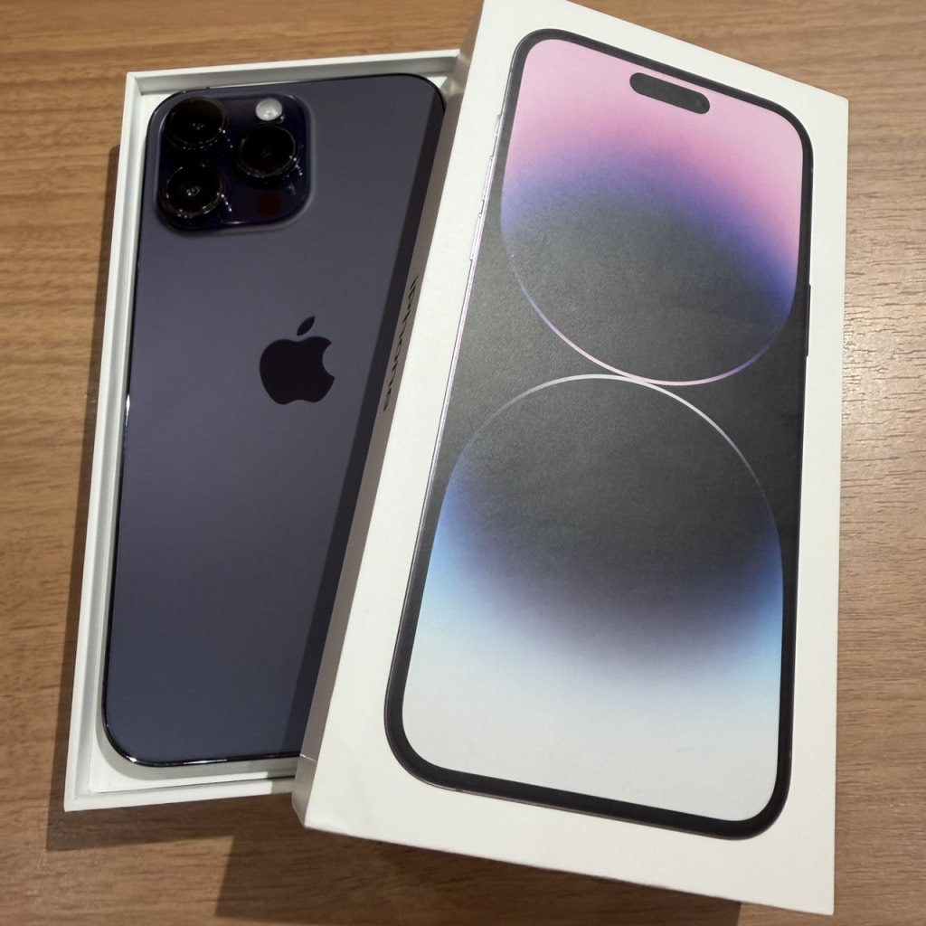 SIMロック解除(au)赤ロム iPhone14ProMax 128GB ディープパープル MQ993J/A