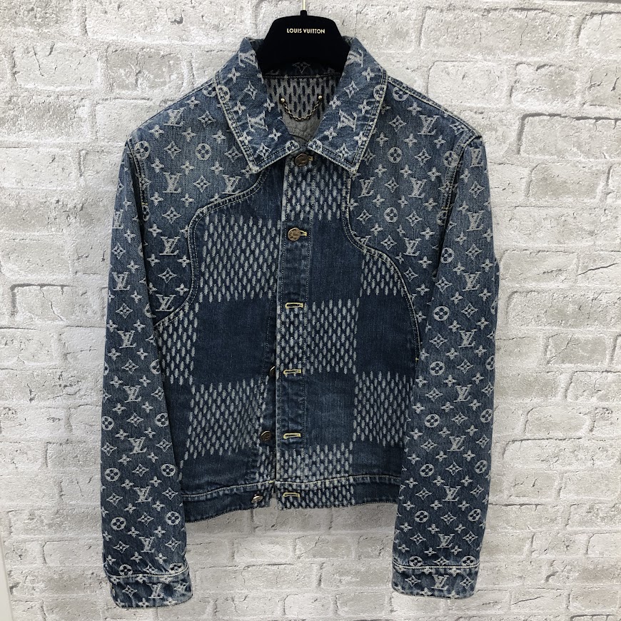 ルイヴィトン   ×NIGO コットン デニムジャケット 54 ブルー HJA10WUZC モノグラム