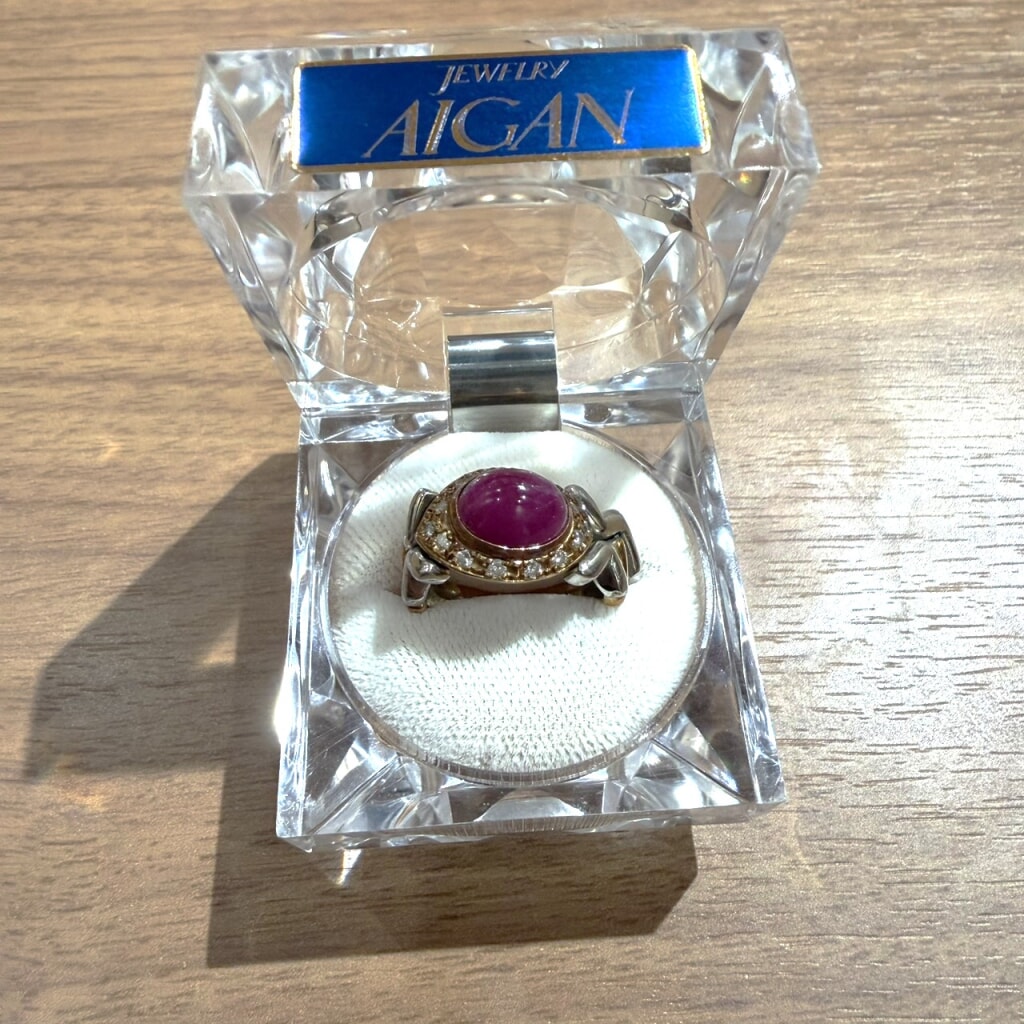K18/pt900 ルビー×ダイヤリング