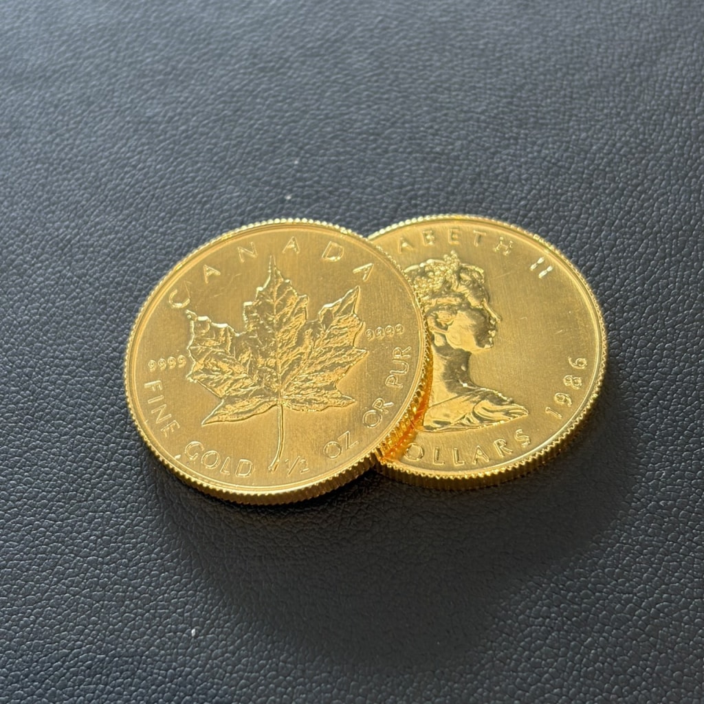 24金/K24 メープルリーフ金貨 1/2oz