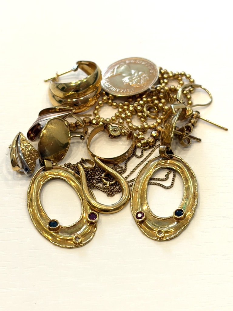 K18 K18/Pt900コンビ ネックレス・ピアス