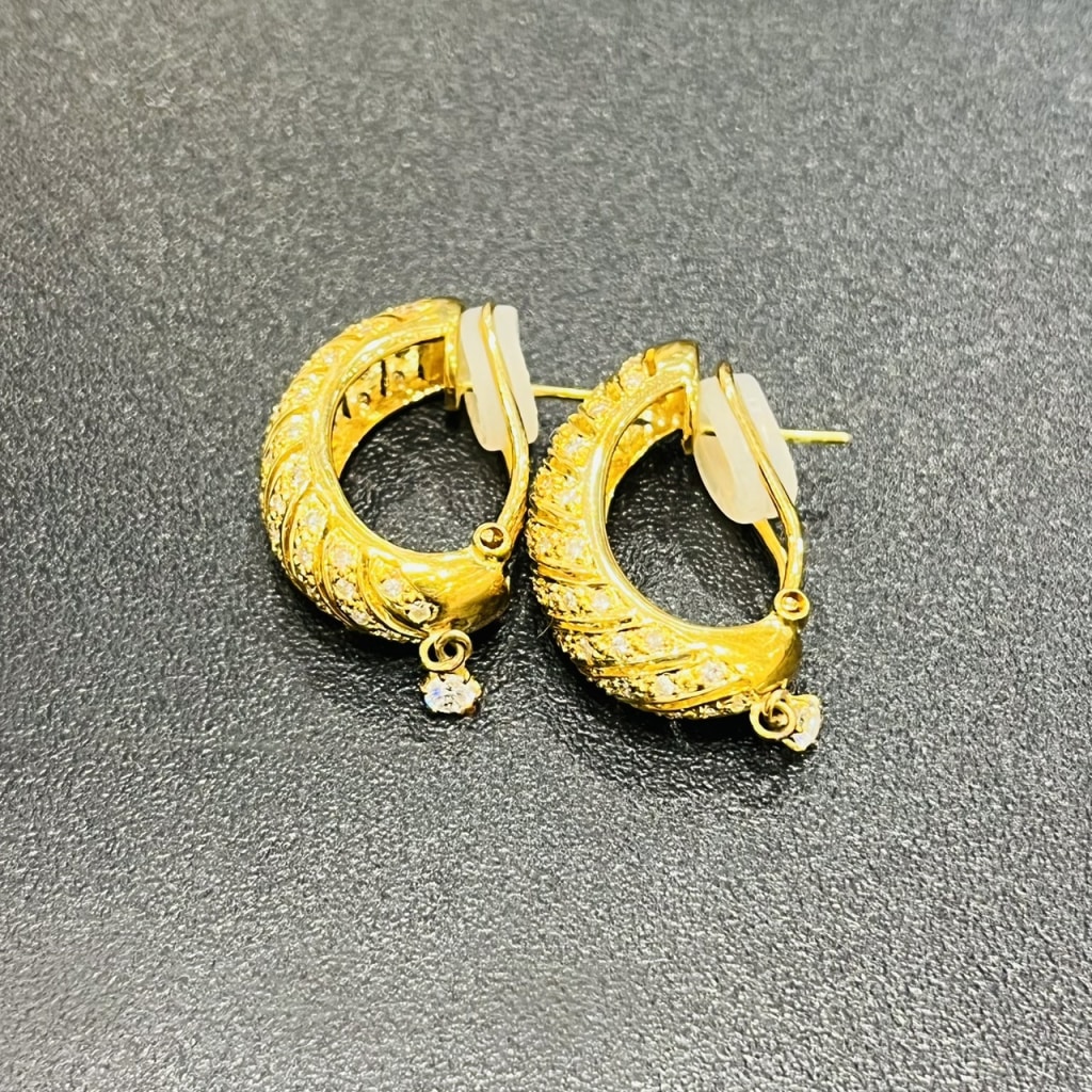 K18 メレダイヤ ピアス