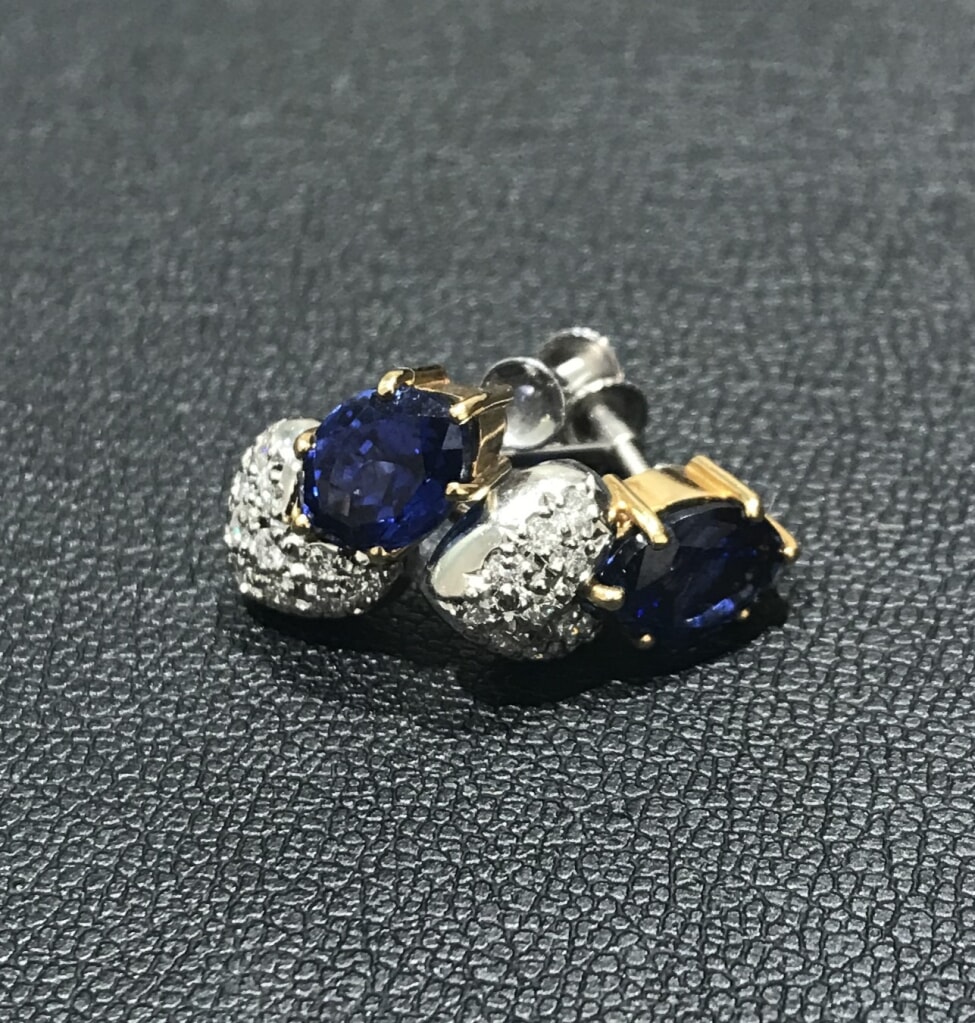サファイア ダイヤ イヤリング