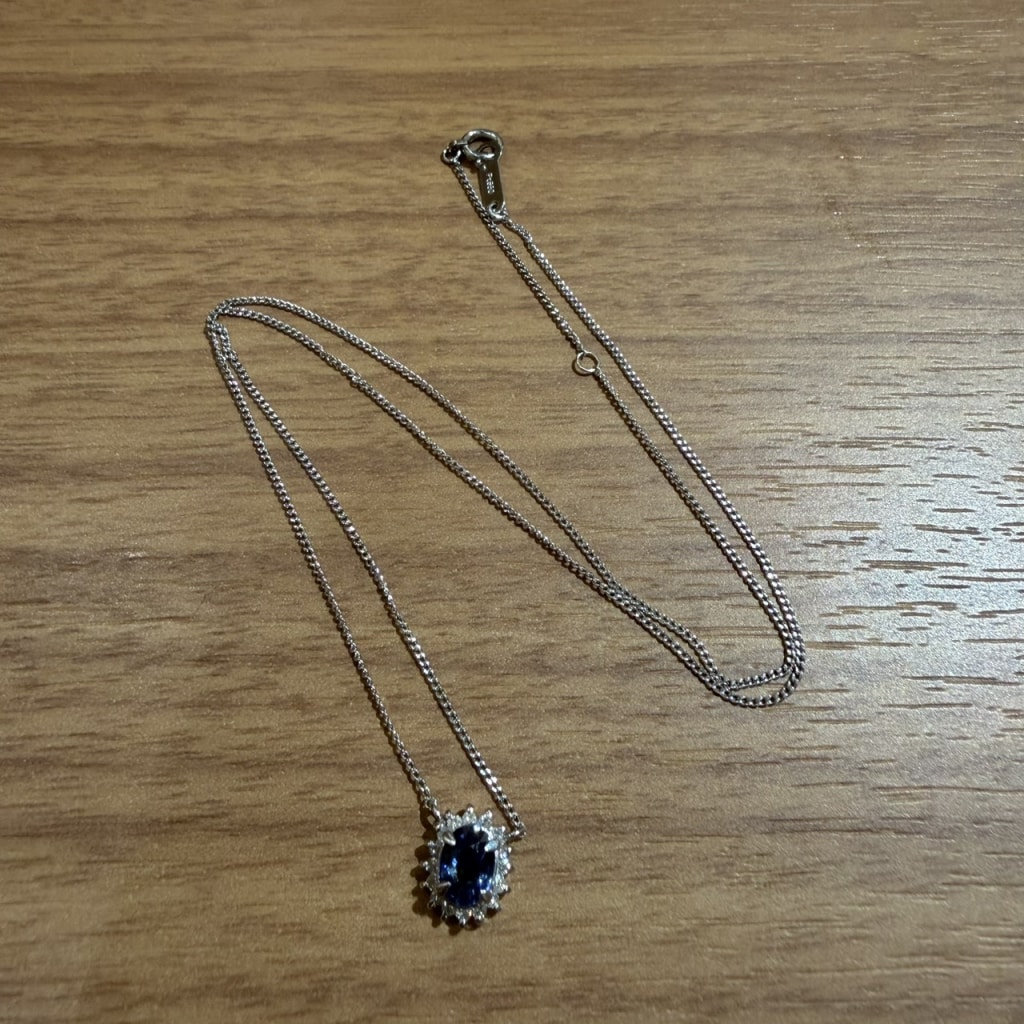 サファイア×ダイヤ ネックレス 総重量2.5g