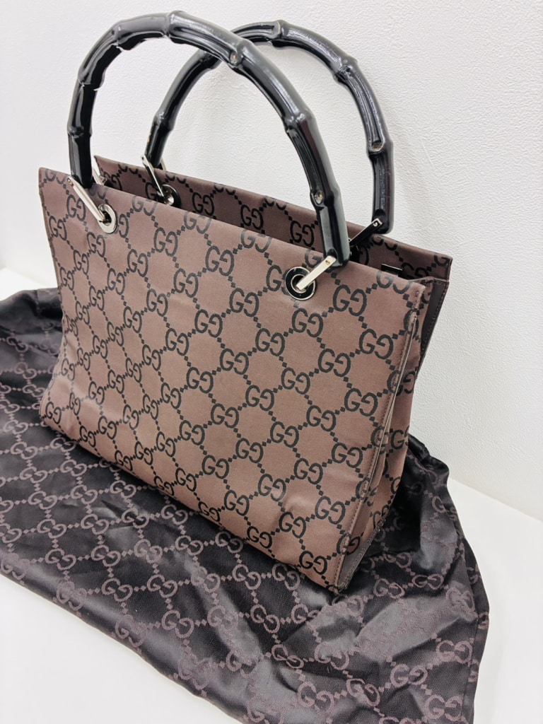 グッチ GUCCI バンブー 002-1016 ブラウン ナイロン バッグ