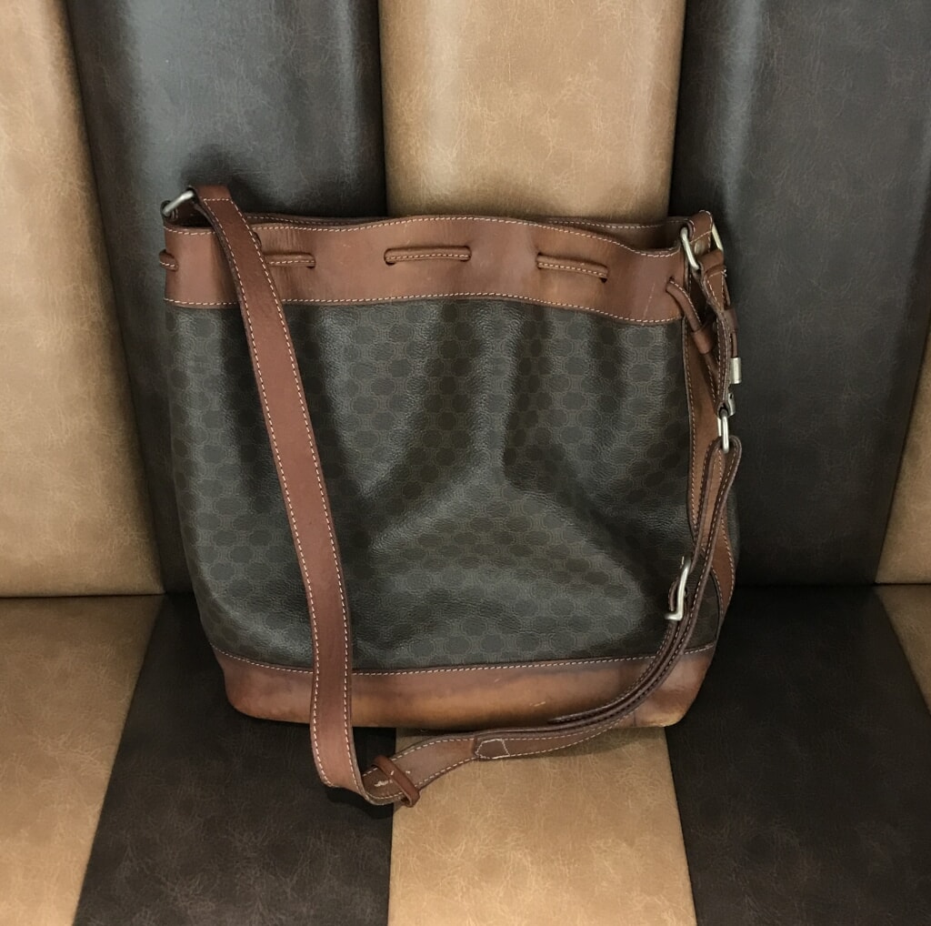 セリーヌ マカダム 巾着型ショルダーバッグ