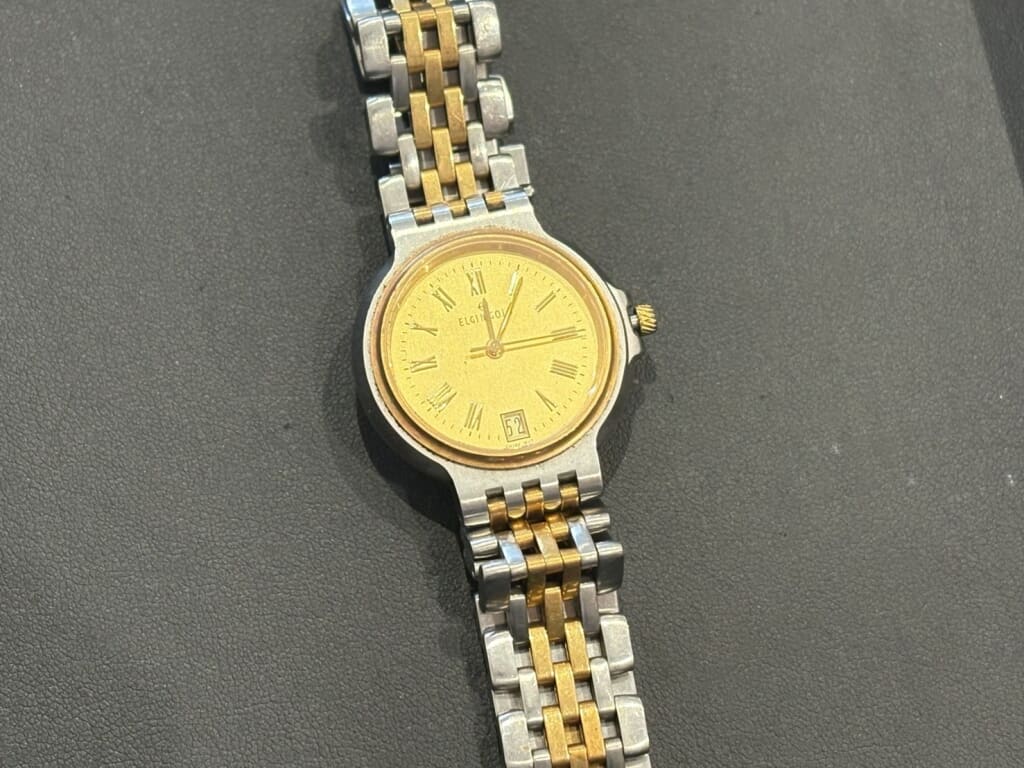 エルジンクオーツ時計 18K TF-152 不動品