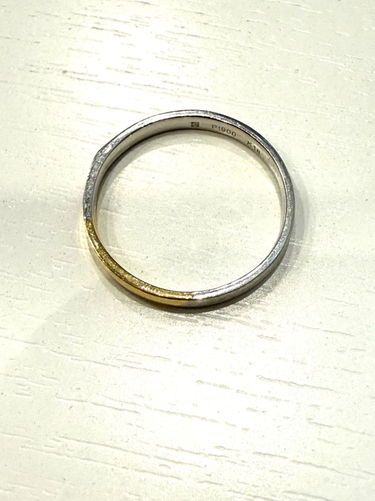 K18/Pt900 コンビ リング