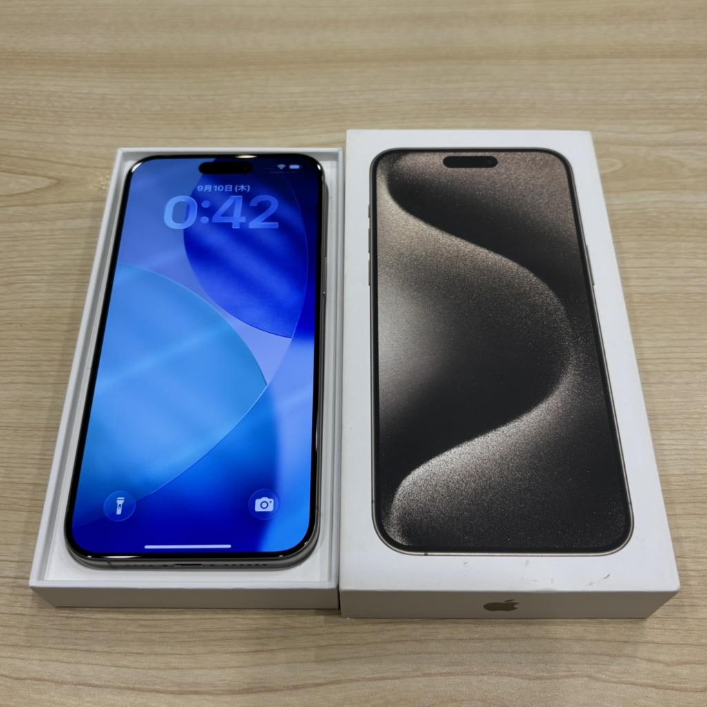 SIMロック解除(au) iPhone15ProMax 256GB ナチュラルチタニウム MU6R3J/A