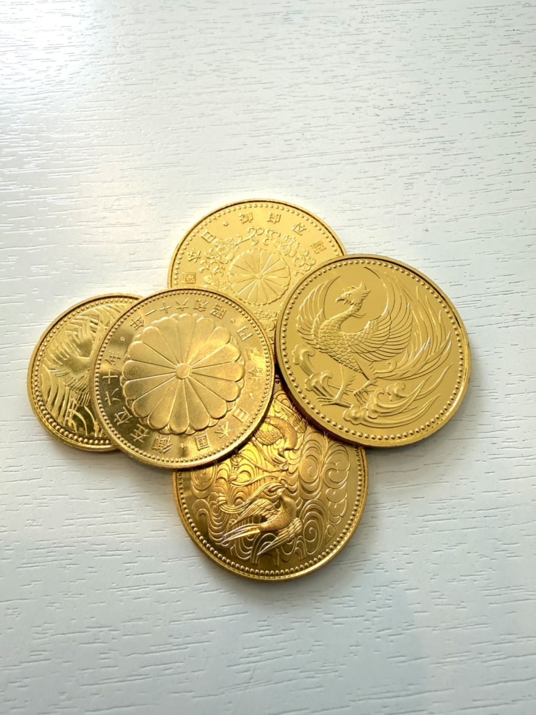 24C 天皇陛下御即位記念 10万円金貨 天皇陛下御在位60年記念 10万円金貨 皇太子殿下御成婚記念 5万円金貨